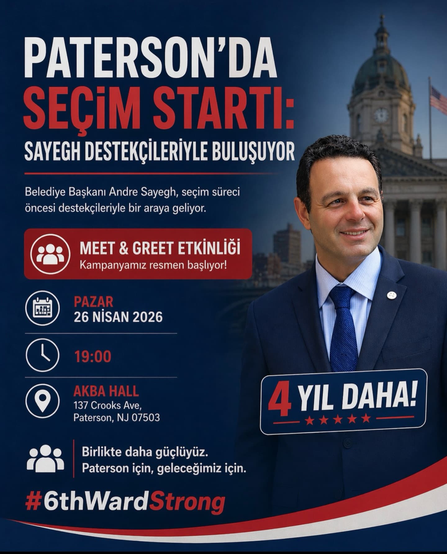 Paterson’da Seçim Startı: Sayegh Destekçileriyle Buluşuyor