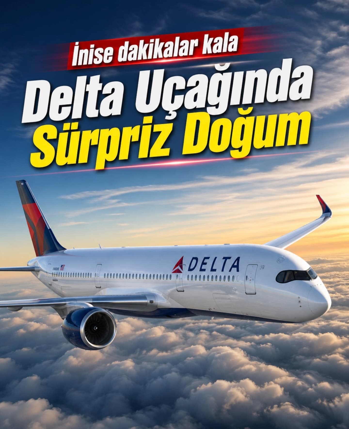 İnişe dakikalar kala Delta Uçağında Sürpriz Doğum