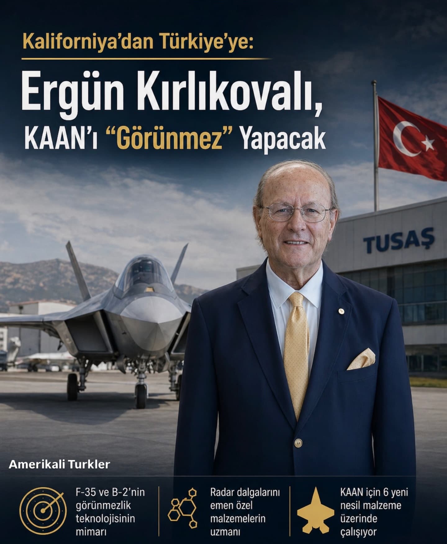 Kaliforniya’dan Türkiye’ye: Ergün Kırlıkovalı, KAAN’ı “Görünmez” Yapacak
